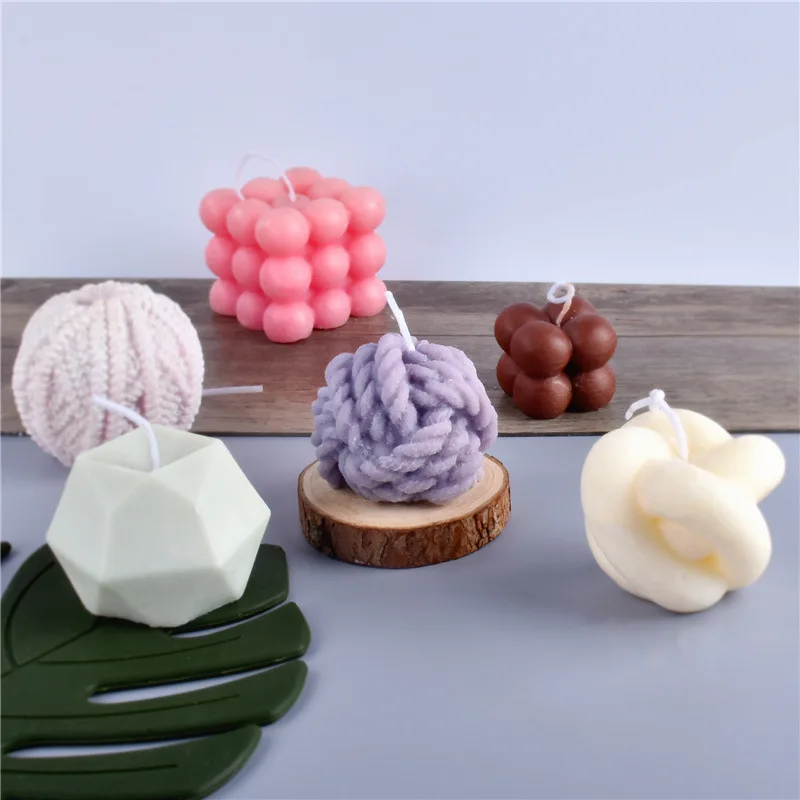 Candle Making Yarn - Creative Ball เส้นด้ายซิลิโคนเทียนแม่พิมพ์ DIY ขนสัตว์เรขาคณิตเทียนเค้กเรซิ่นสบู่ของขวัญหัตถกรรมบ้าน decor
