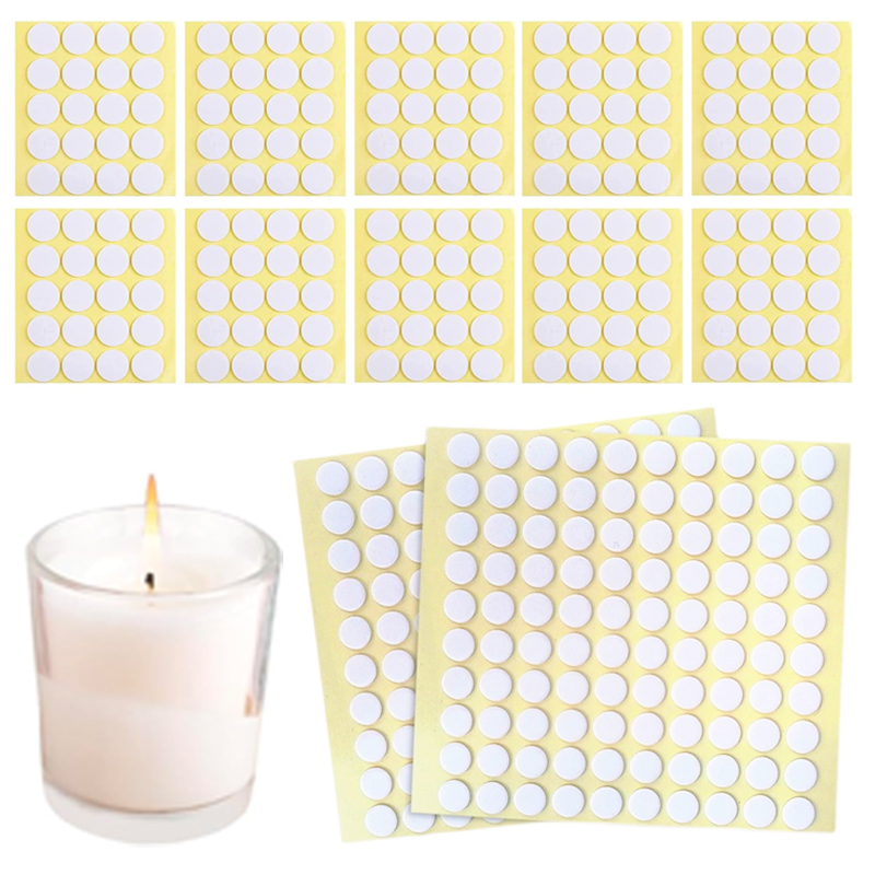 Candle Making At Home - 400 PCS/100 PCS เทียน Wick สติกเกอร์อะคริลิคใสทนความร้อนสติกเกอร์สองด้านสําหรับเทียนทําชุด