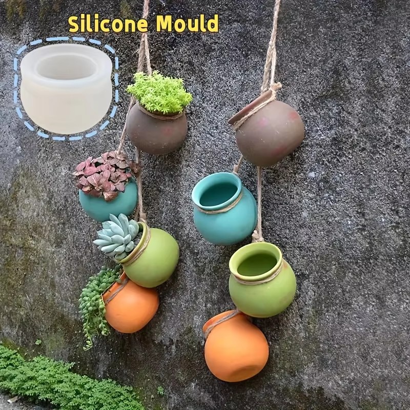Candle Making Things - แม่พิมพ์กระถางดอกไม้ซิลิโคน, แม่พิมพ์เรซิน, แม่พิมพ์อีพ็อกซี่, แม่พิมพ์เทียนหอม, กระถางดอกไม้ขนาดเล็ก, กระถางดอกไม้แขวนผนัง,