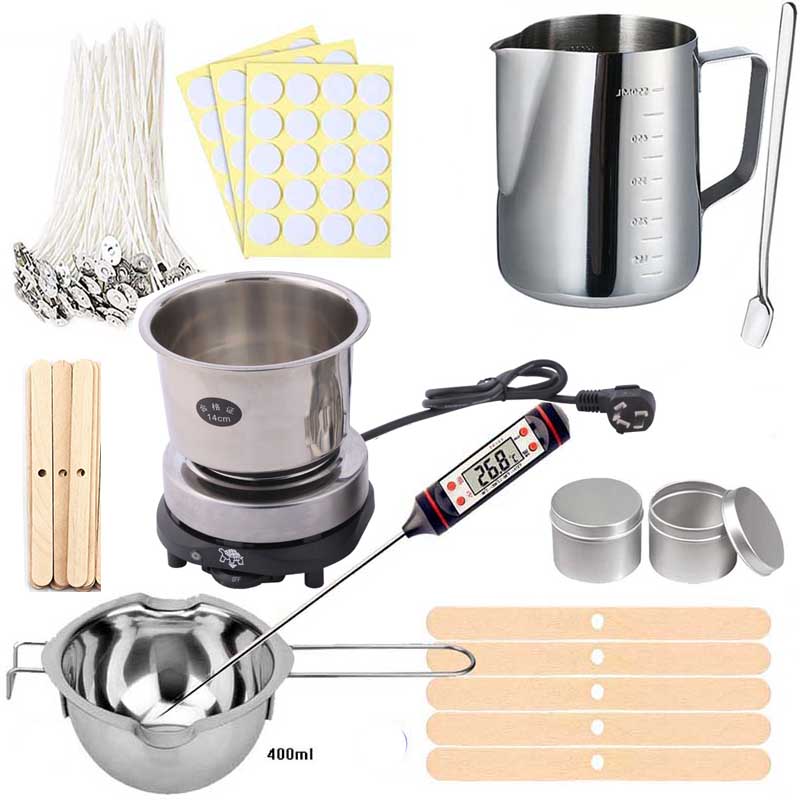 Candle Making Kit For Beginners - เทียนทําชุดอุปกรณ์ DIY เทียนขี้ผึ้งละลายเครื่องมือ Handmade Aromatherapy Jars