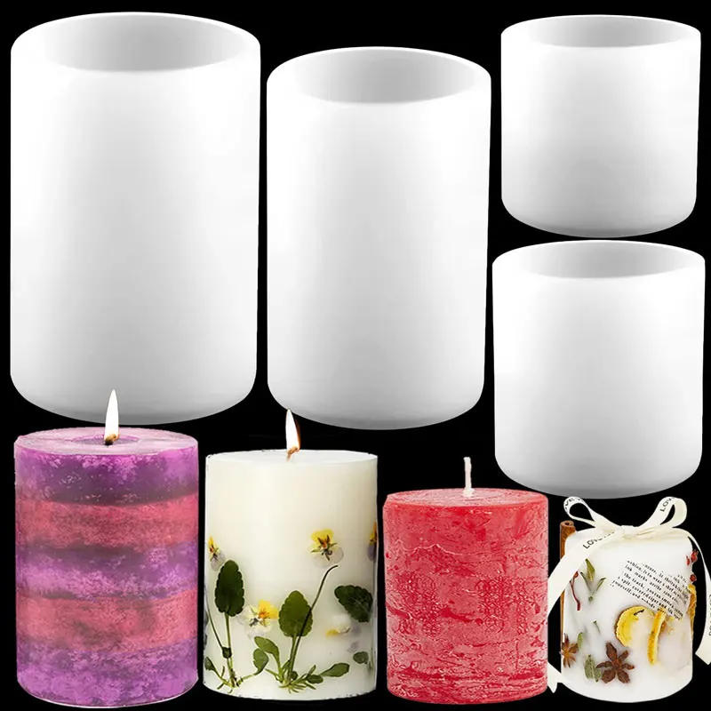 Candle Making Tips - กระบอกซิลิโคนเทียนแม่พิมพ์เรซินแม่พิมพ์อีพ็อกซี่เรซินแม่พิมพ์หล่อสําหรับงานฝีมือ DIY เทียนขี้ผึ้งทําสบู่ดิน
