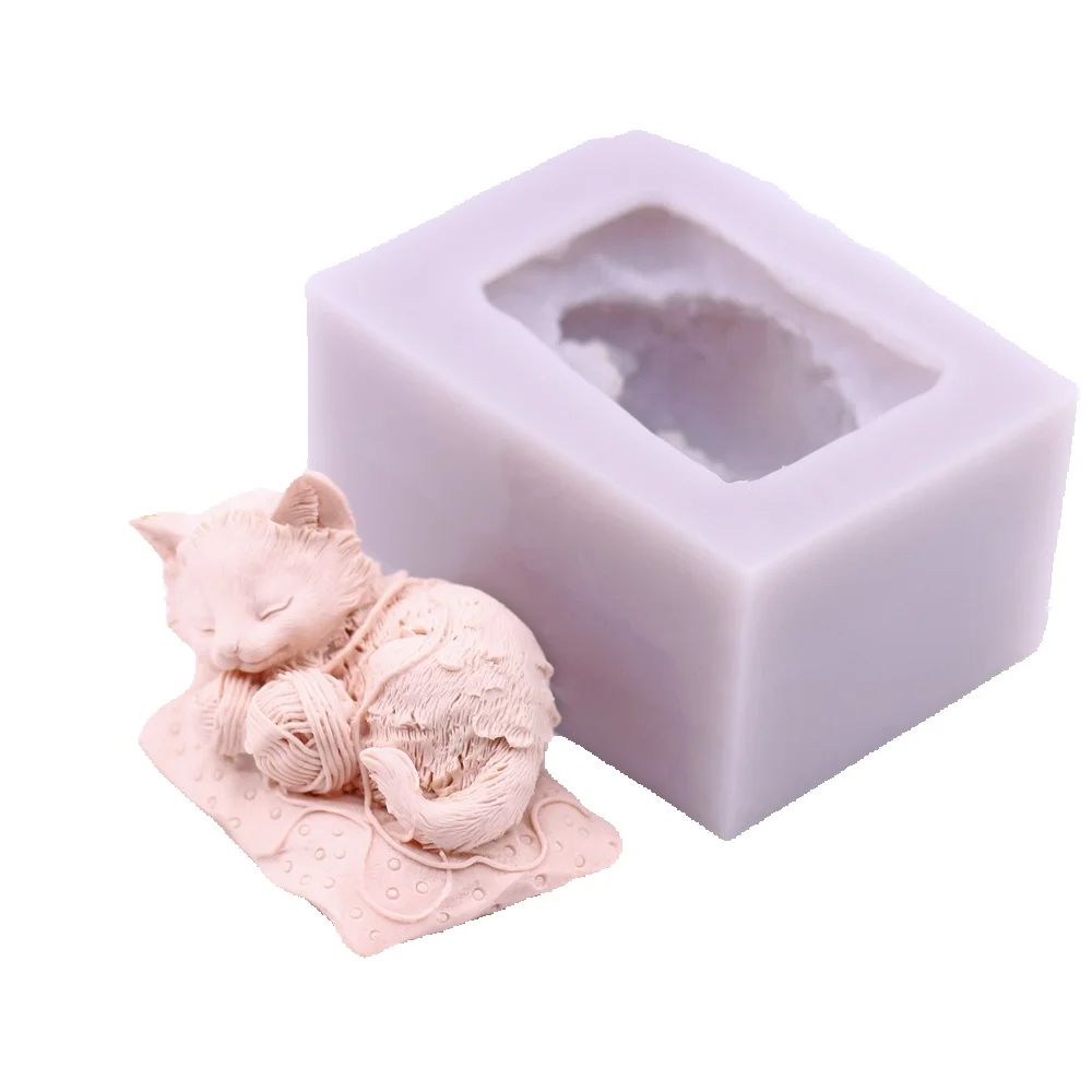 แมว 3 มิติเล่นกับลูกบอลไหมพรมแ - Candle Making Yarn บทวิจารณ์และราคา