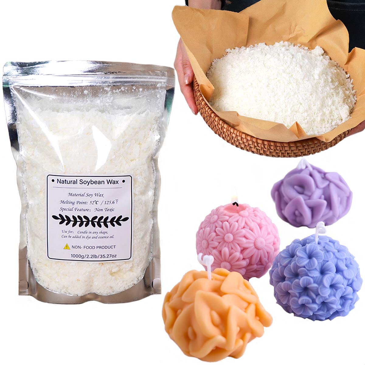 500g/1 กก.ขี้ผึ้งถั่วเหลืองธรร - Candle Making Kit For Beginners บทวิจารณ์และราคา