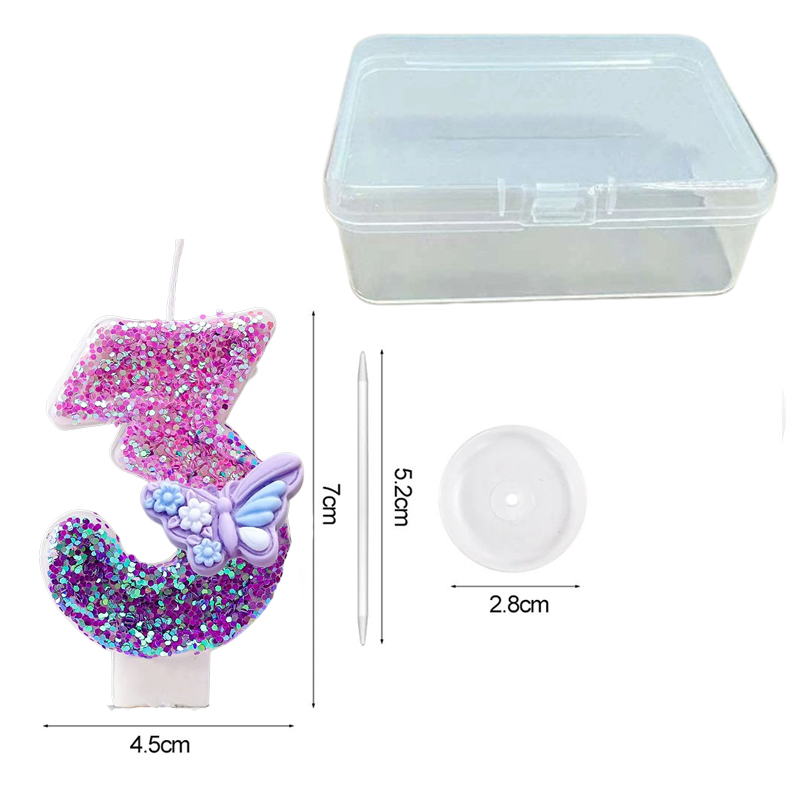 เทียนวันเกิดดิจิตอลรูปโบว์สีม่ - Candle Making Things บทวิจารณ์และราคา
