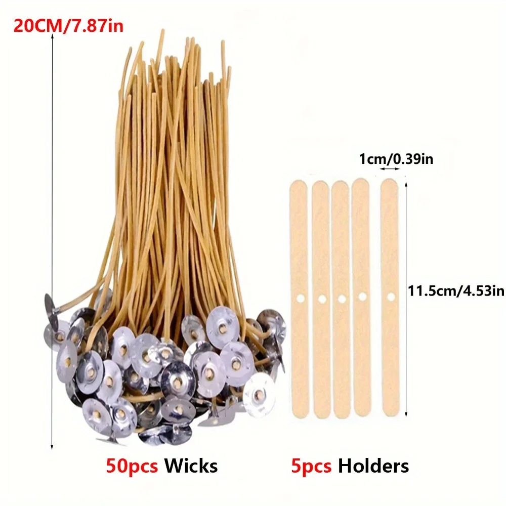 เทียน 50 PCS 8 นิ้วกัญชาเทียน  - Candle Making Kit Beeswax บทวิจารณ์และราคา