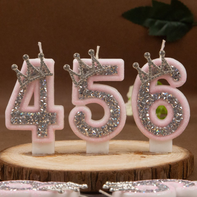 เทียนดิจิตอล 0-9 สีชมพูเงิน มง - Candle Making Things บทวิจารณ์และราคา