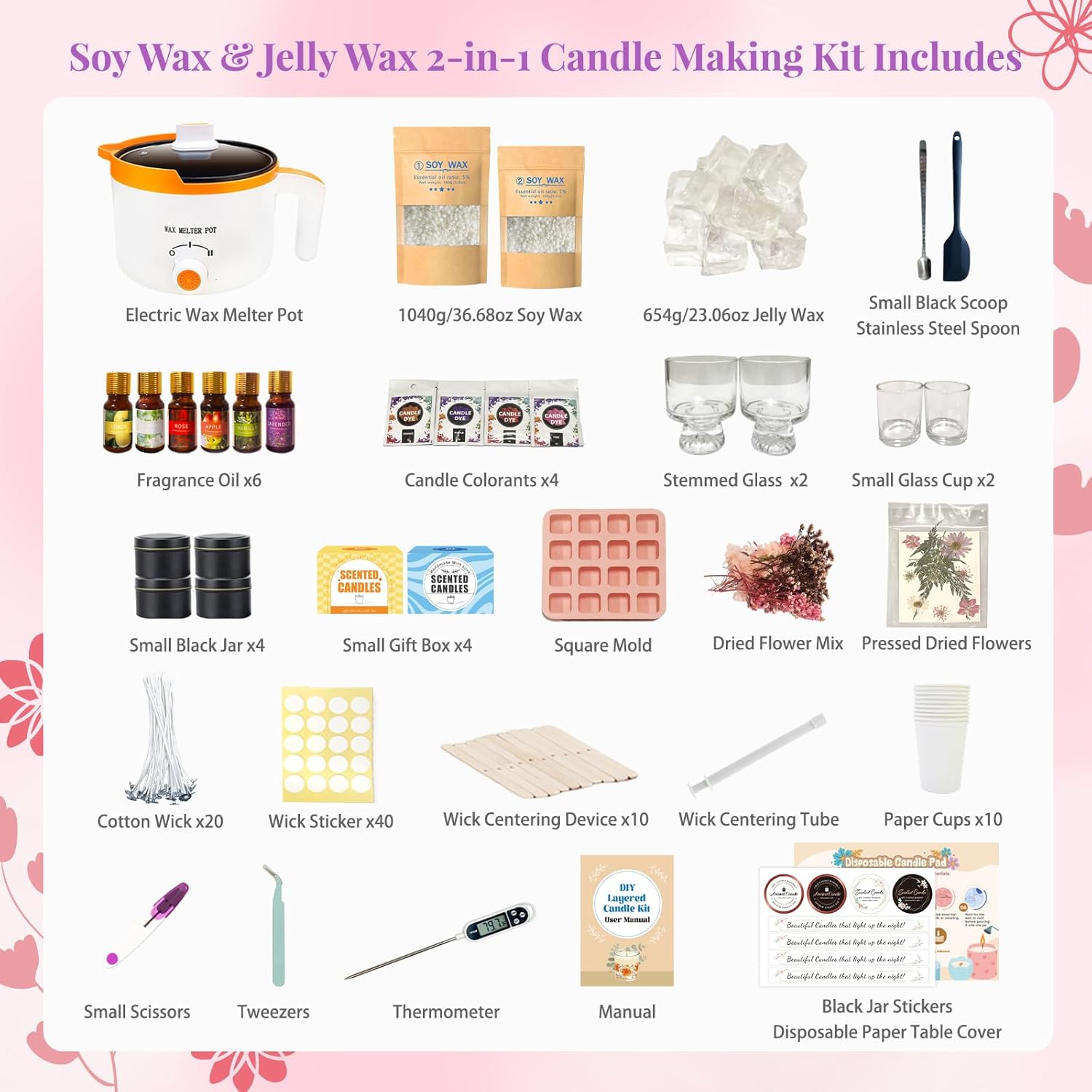 ชุดทำเทียน DIY 2-in-1 ด้วยขี้ผ - Candle Making Kit For Beginners บทวิจารณ์และราคา