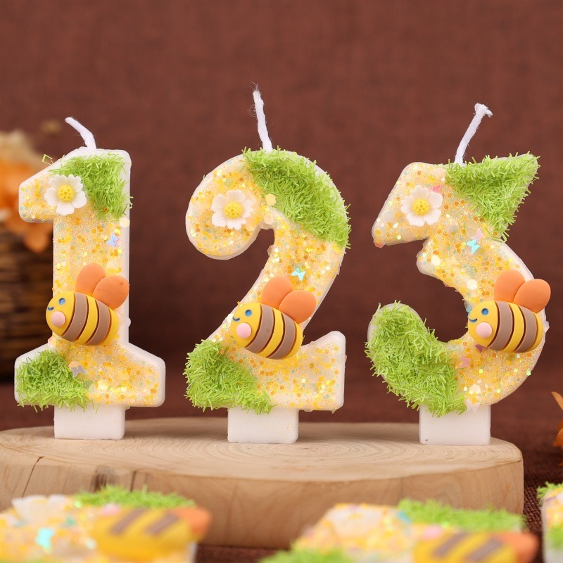 เทียนวันเกิดรูปผึ้ง หมายเลข 0- - Candle Making Things บทวิจารณ์และราคา