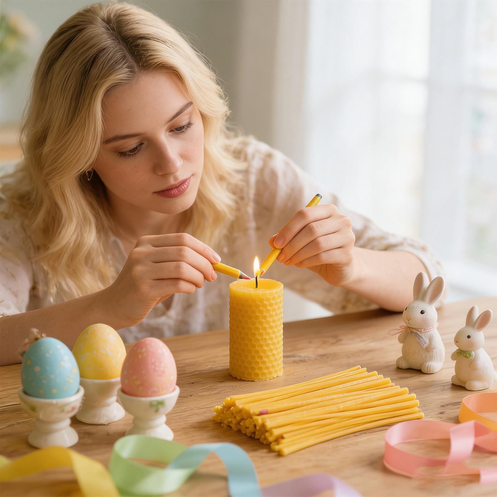 แท่งขี้ผึ้งตกแต่งไข่ 120 ชิ้น  - Candle Making Kit Beeswax บทวิจารณ์และราคา