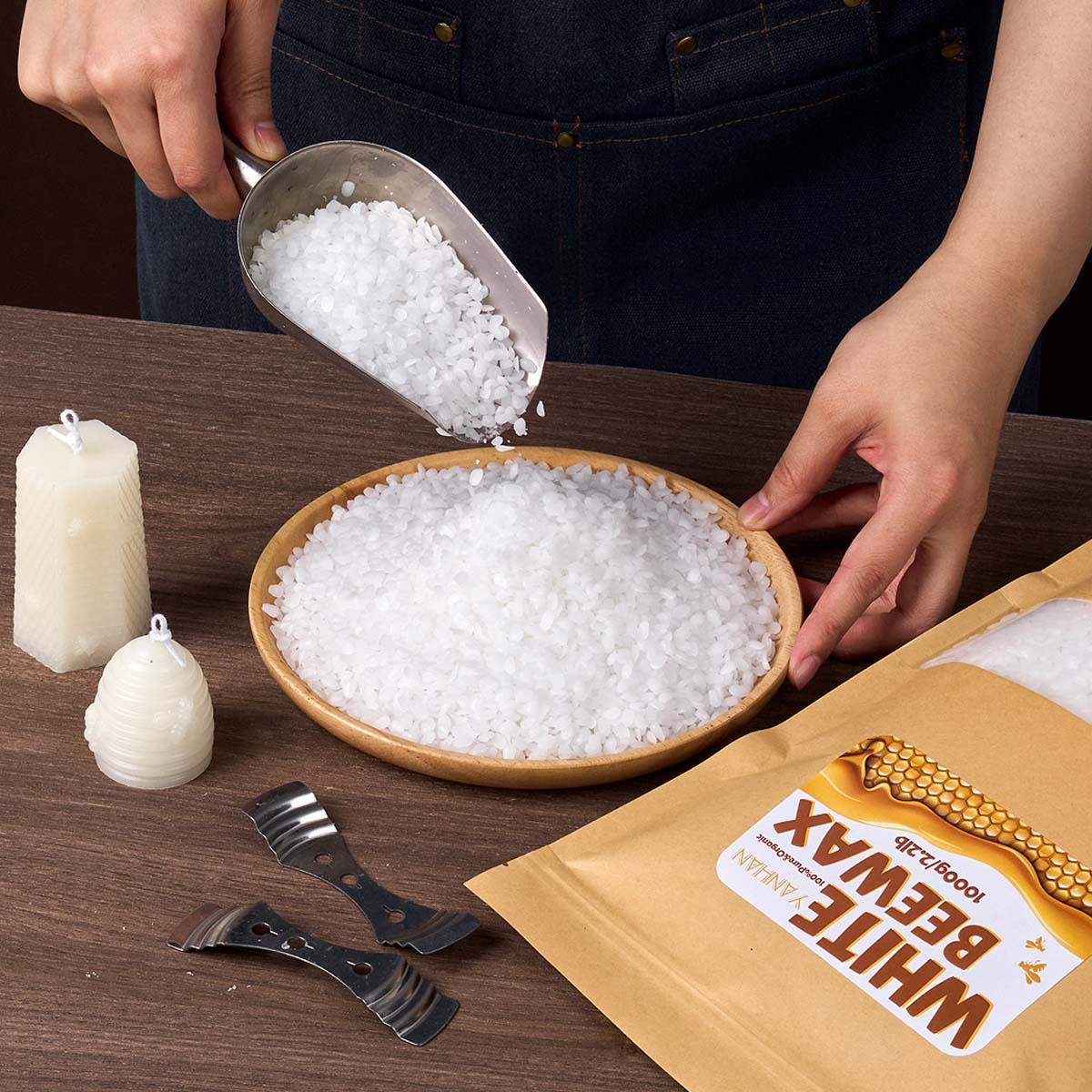 1000g เม็ดธรรมชาติบริสุทธิ์สีข - Candle Making Kit Beeswax บทวิจารณ์และราคา